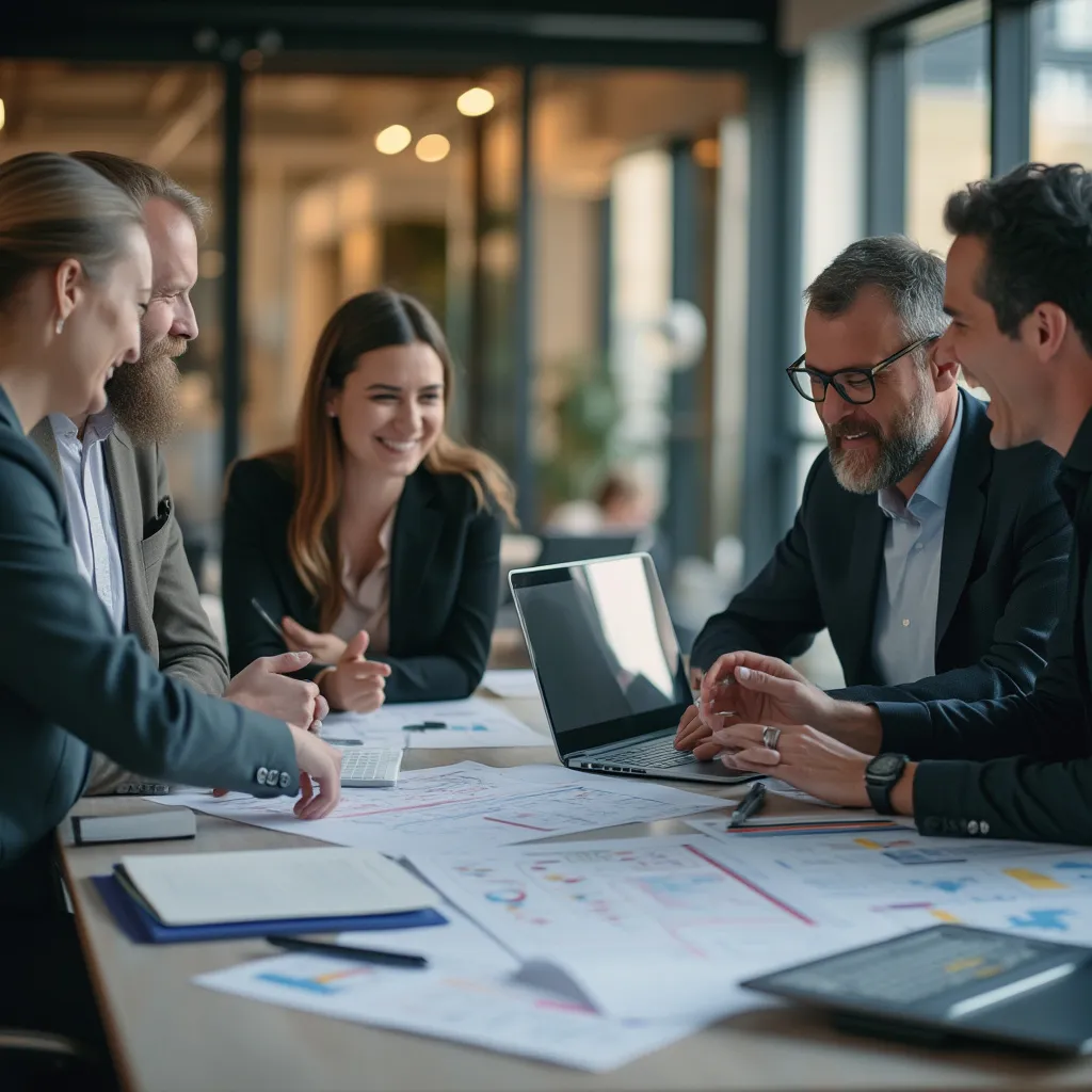 Equipo colaborando en una sesión de estrategia intensiva