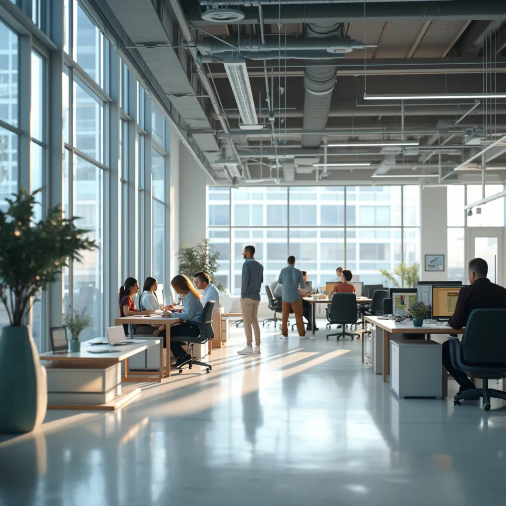 Espacio de trabajo moderno y colaborativo